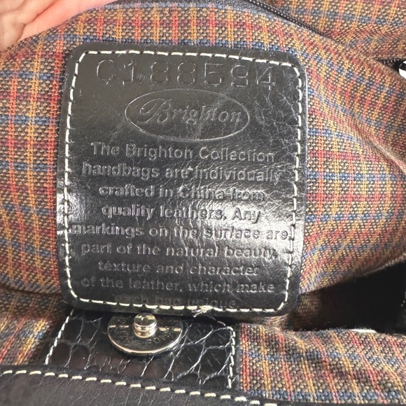 Vintage Brighton Black Leather Shoulder Bag Y2K Heart Charm - Picture 13 of 16